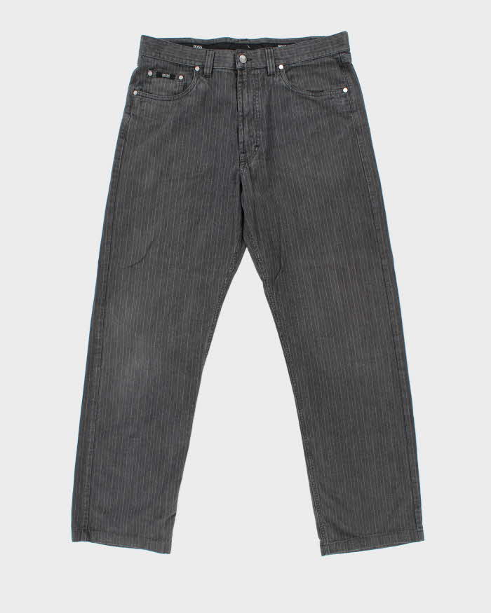 Vintage 1990s Hugo Boss Alabama Striped Straight Leg Trousers - W36 L31