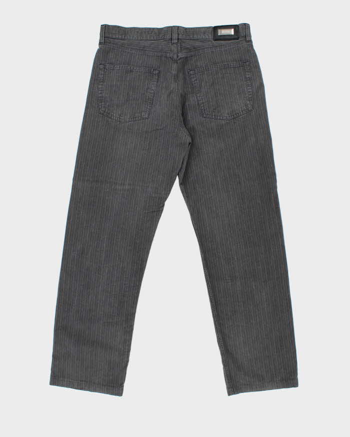 Vintage 1990s Hugo Boss Alabama Striped Straight Leg Trousers - W36 L31