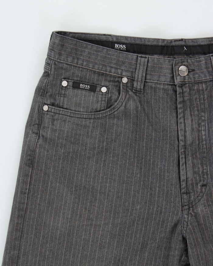Vintage 1990s Hugo Boss Alabama Striped Straight Leg Trousers - W36 L31