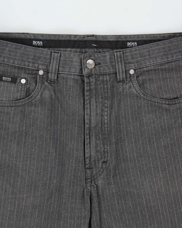 Vintage 1990s Hugo Boss Alabama Striped Straight Leg Trousers - W36 L31