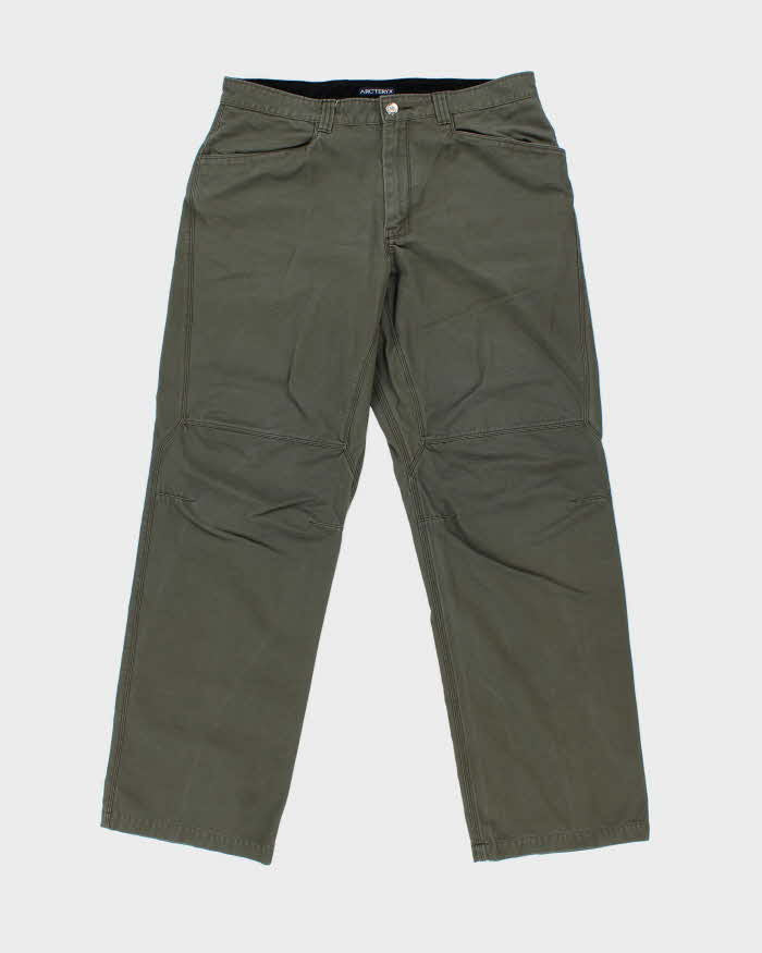 Vintage Arc'teryx Khaki Wide Leg Tech Trousers - W34 L32