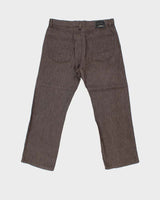 Vintage 1990s Hugo Boss Texas Linen Striped Straight Leg Trousers - W34 L28