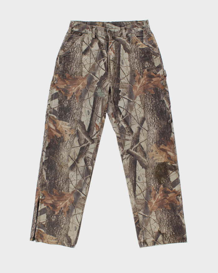 Vintage Y2K 00s Carhartt B158 Realtree Camo Dungaree Fit Wide Leg Trousers - W32 L32