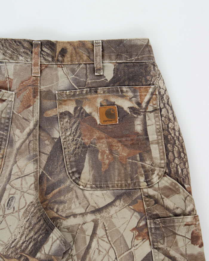 Vintage Y2K 00s Carhartt B158 Realtree Camo Dungaree Fit Wide Leg Trousers - W32 L32