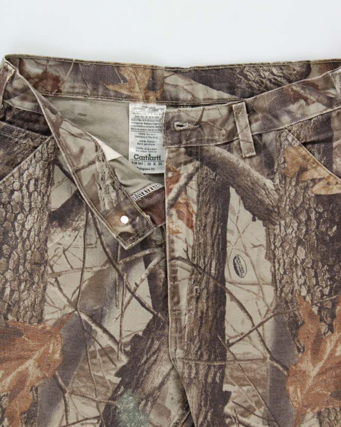 Vintage Y2K 00s Carhartt B158 Realtree Camo Dungaree Fit Wide Leg Trousers - W32 L32