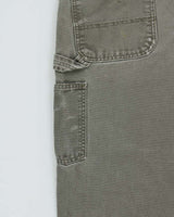 Vintage Y2K 00s Carhartt Khaki Dungaree Fit Wide Leg Distressed Workwear Trousers - W34 L32