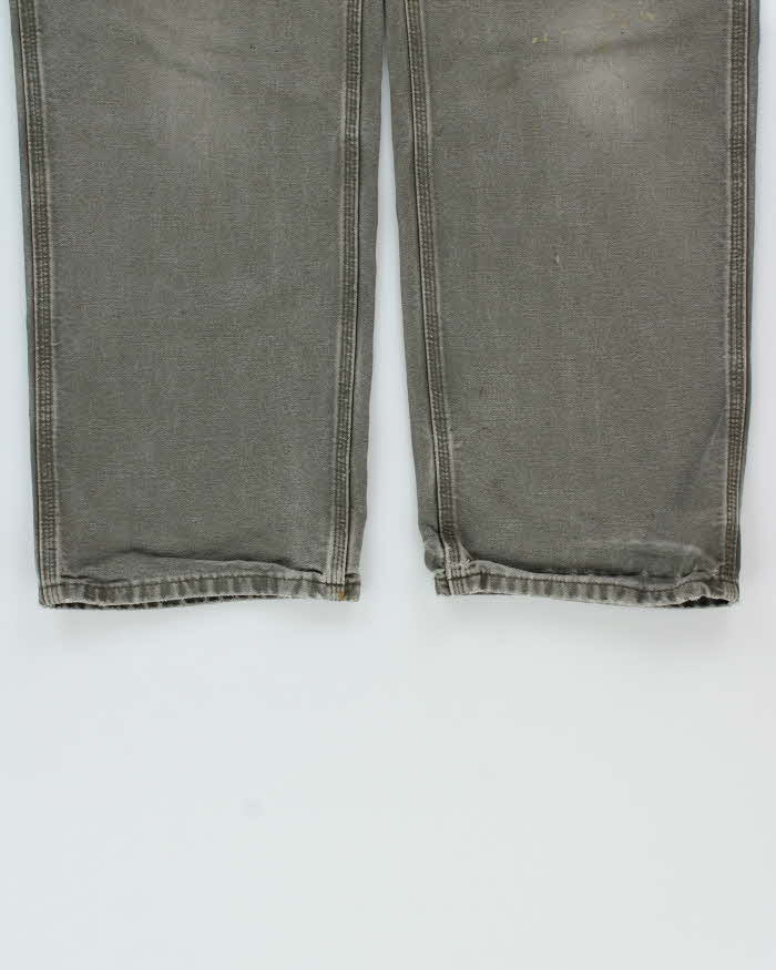 Vintage Y2K 00s Carhartt Khaki Dungaree Fit Wide Leg Distressed Workwear Trousers - W34 L32