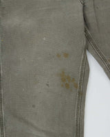 Vintage Y2K 00s Carhartt Khaki Dungaree Fit Wide Leg Distressed Workwear Trousers - W34 L32