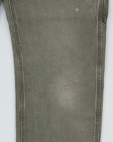 Vintage Y2K 00s Carhartt Khaki Dungaree Fit Wide Leg Distressed Workwear Trousers - W34 L32
