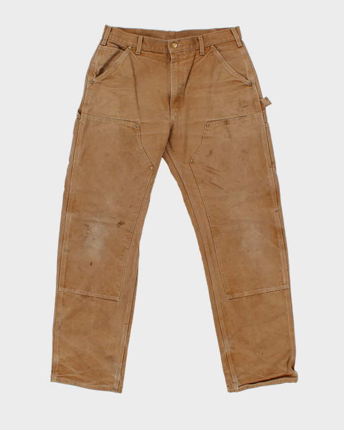 Vintage Carhartt B01 Carpenter Double Knee Loose Fit Duck Canvas Distressed Workwear Trousers - W34 L32