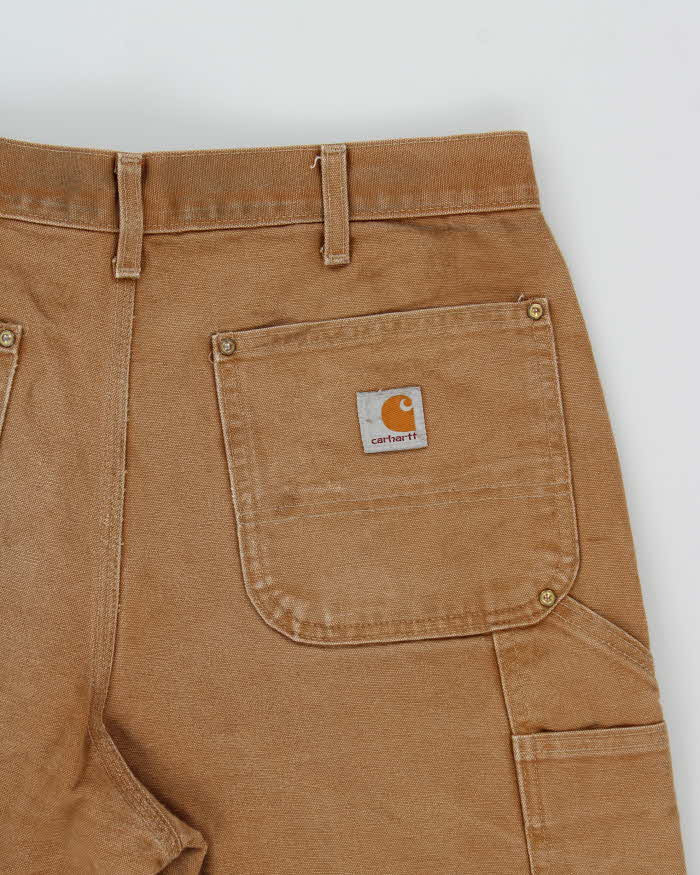 Vintage Carhartt B01 Carpenter Double Knee Loose Fit Duck Canvas Distressed Workwear Trousers - W34 L32