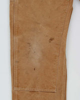 Vintage Carhartt B01 Carpenter Double Knee Loose Fit Duck Canvas Distressed Workwear Trousers - W34 L32