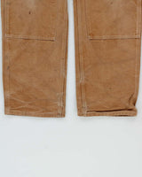 Vintage Carhartt B01 Carpenter Double Knee Loose Fit Duck Canvas Distressed Workwear Trousers - W34 L32