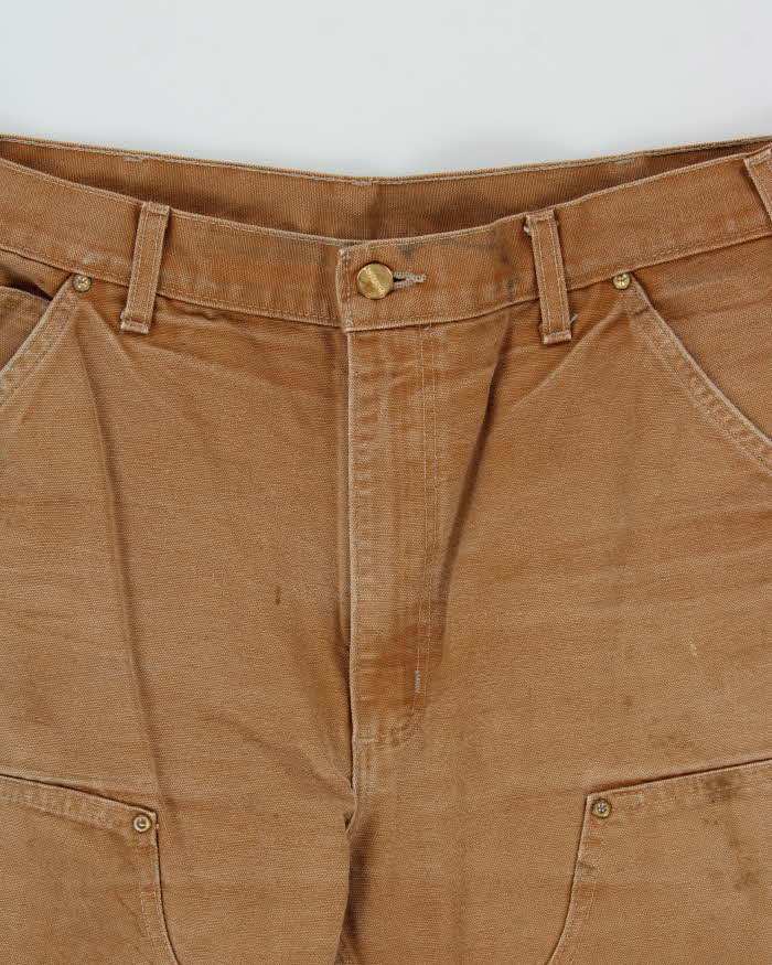 Vintage Carhartt B01 Carpenter Double Knee Loose Fit Duck Canvas Distressed Workwear Trousers - W34 L32