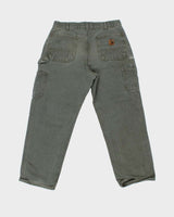 Vintage Y2K 2008 Carhartt B136 Moss Double Knee Dungaree Fit Distressed Workwear Trousers - W32 L30