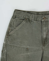 Vintage Y2K 2008 Carhartt B136 Moss Double Knee Dungaree Fit Distressed Workwear Trousers - W32 L30
