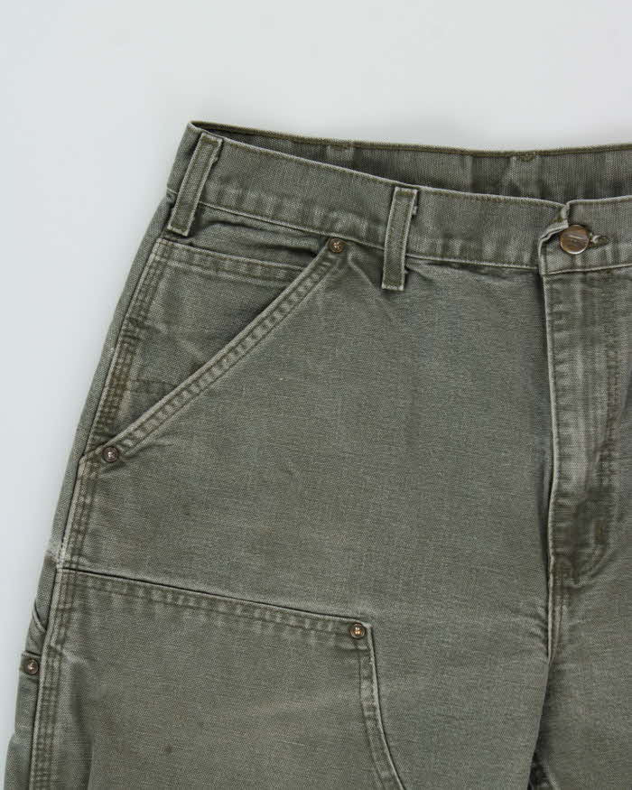 Vintage Y2K 2008 Carhartt B136 Moss Double Knee Dungaree Fit Distressed Workwear Trousers - W32 L30
