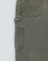 Vintage Y2K 2008 Carhartt B136 Moss Double Knee Dungaree Fit Distressed Workwear Trousers - W32 L30