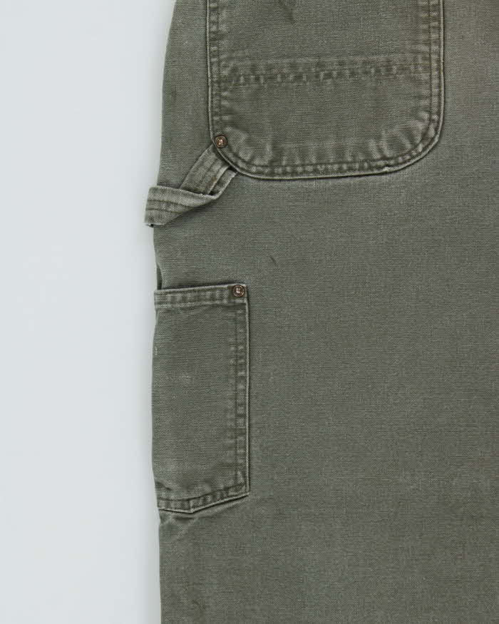 Vintage Y2K 2008 Carhartt B136 Moss Double Knee Dungaree Fit Distressed Workwear Trousers - W32 L30