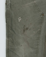 Vintage Y2K 2008 Carhartt B136 Moss Double Knee Dungaree Fit Distressed Workwear Trousers - W32 L30