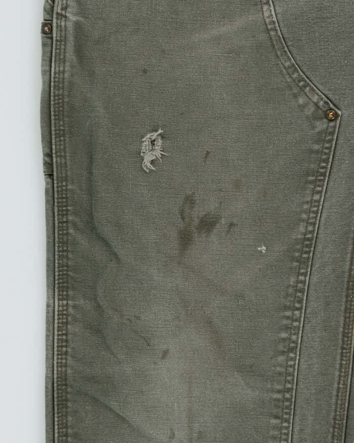Vintage Y2K 2008 Carhartt B136 Moss Double Knee Dungaree Fit Distressed Workwear Trousers - W32 L30