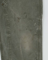 Vintage Y2K 2008 Carhartt B136 Moss Double Knee Dungaree Fit Distressed Workwear Trousers - W32 L30