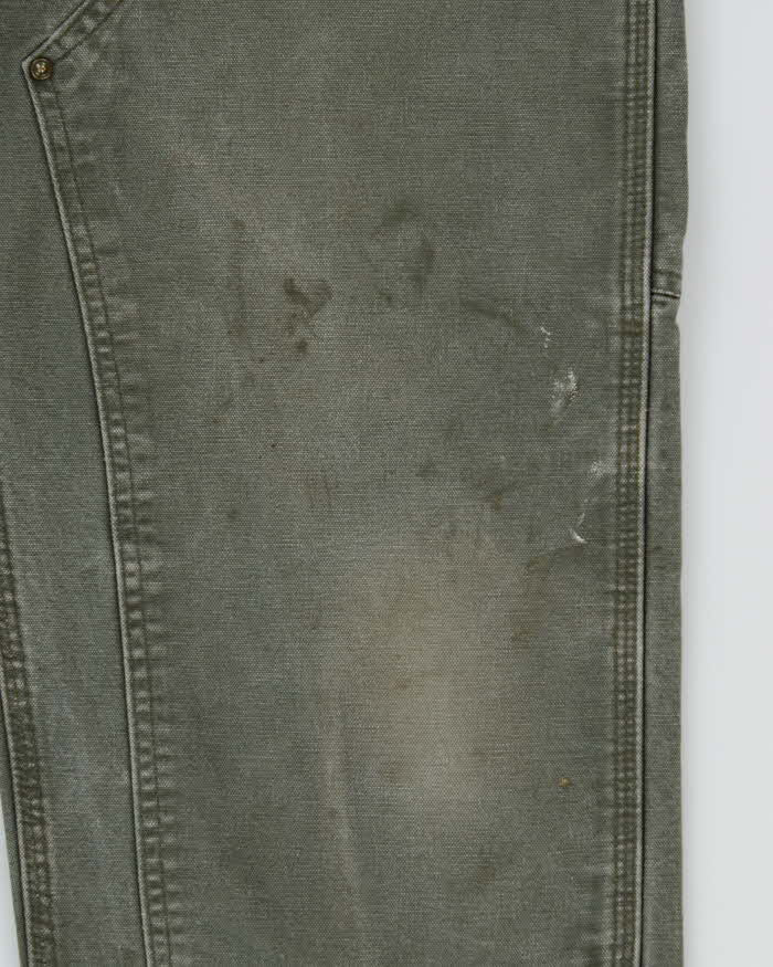 Vintage Y2K 2008 Carhartt B136 Moss Double Knee Dungaree Fit Distressed Workwear Trousers - W32 L30
