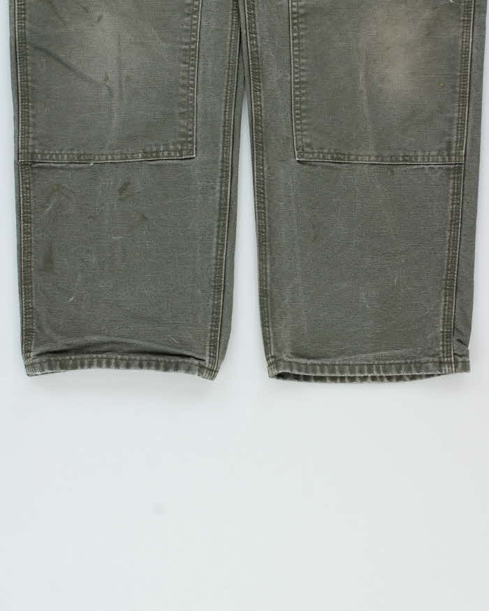 Vintage Y2K 2008 Carhartt B136 Moss Double Knee Dungaree Fit Distressed Workwear Trousers - W32 L30
