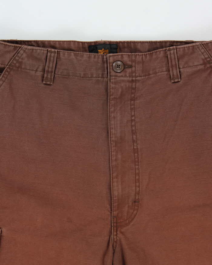 Vintage Y2K 00s Alpha Industries Wide Leg Cargo Trousers - W34 L30