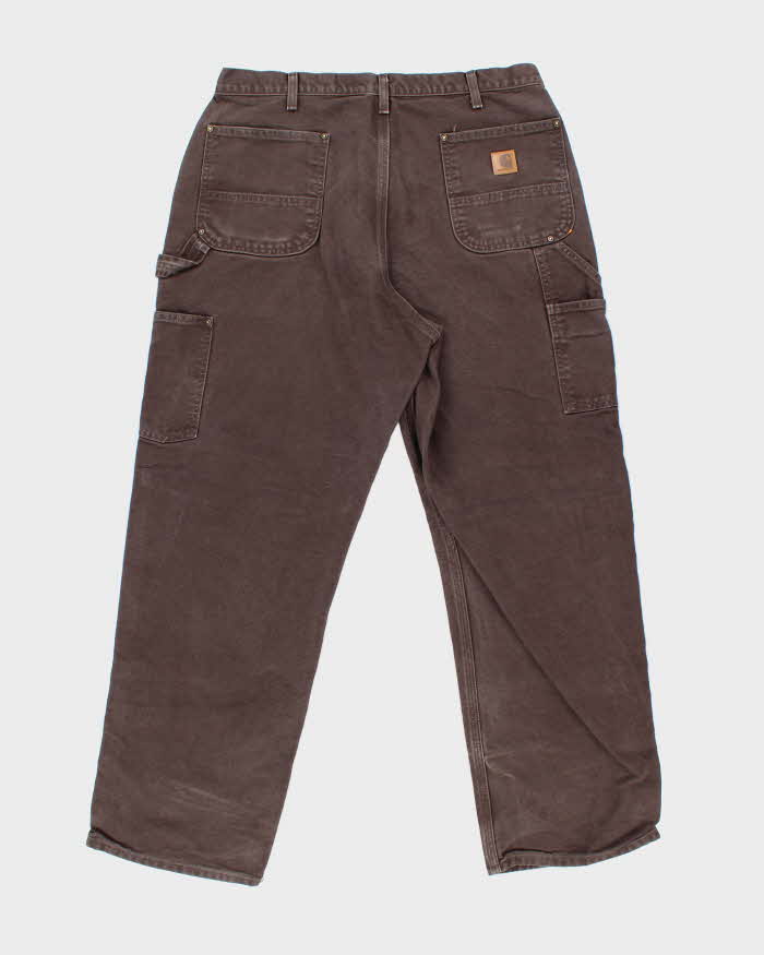 Vintage Carhartt B136 Washed Duck Double Knee Loose Fit Workwear Trousers - W38 L32