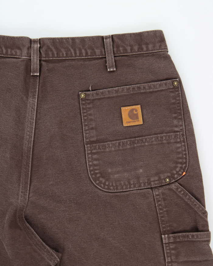 Vintage Carhartt B136 Washed Duck Double Knee Loose Fit Workwear Trousers - W38 L32