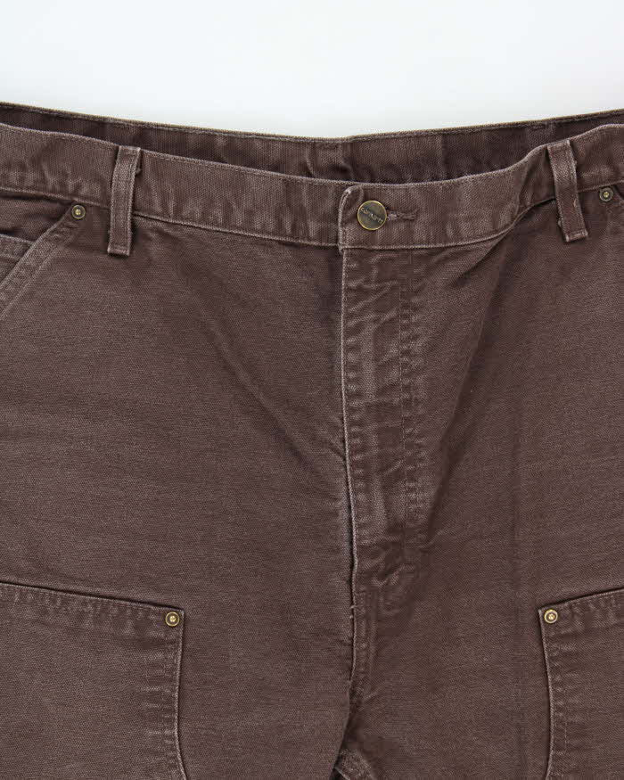 Vintage Carhartt B136 Washed Duck Double Knee Loose Fit Workwear Trousers - W38 L32