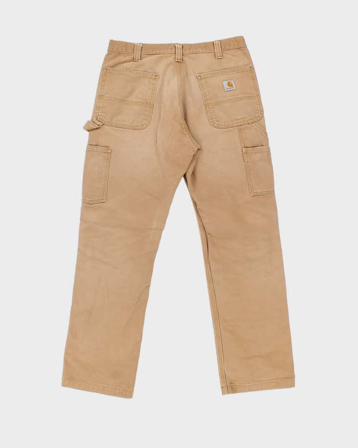 Vintage Carhartt Double Front Desert Tan Relaxed Fit Distressed Workwear Trousers - W32 L30