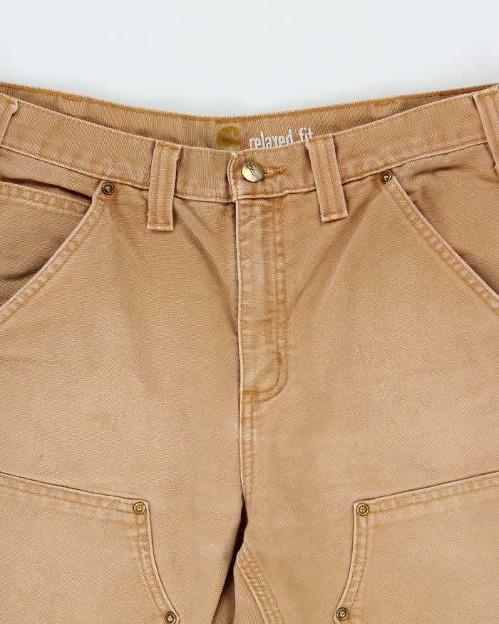 Vintage Carhartt Double Front Desert Tan Relaxed Fit Distressed Workwear Trousers - W32 L30