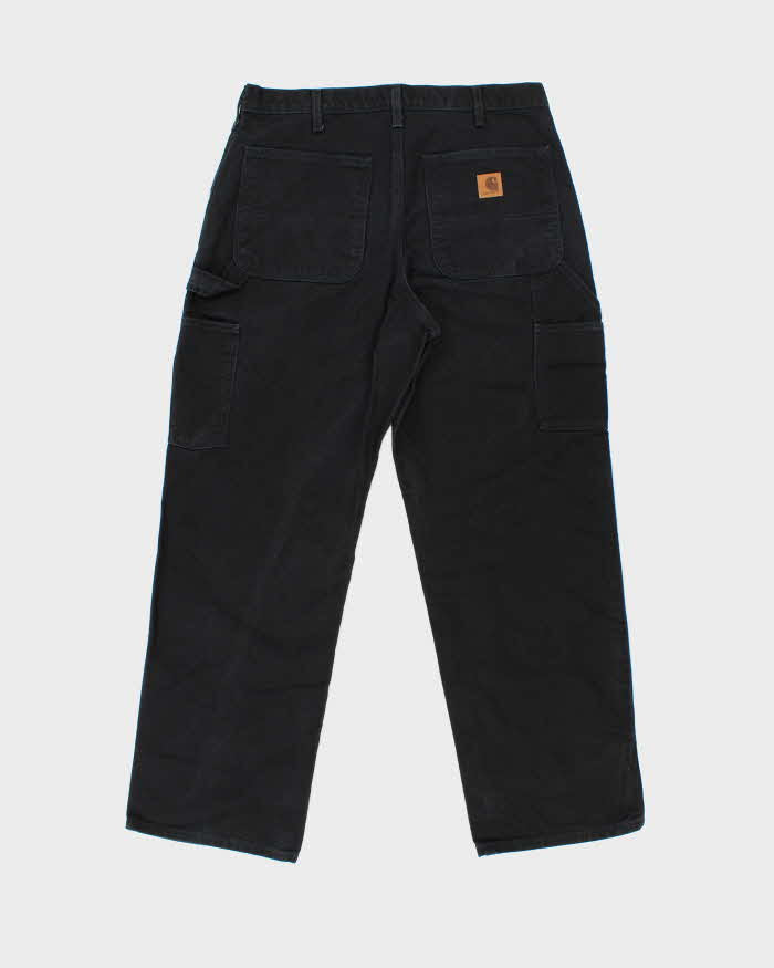 Vintage Carhartt B11 BLK Loose Fit Duck Cotton Workwear Trousers - W33 L30