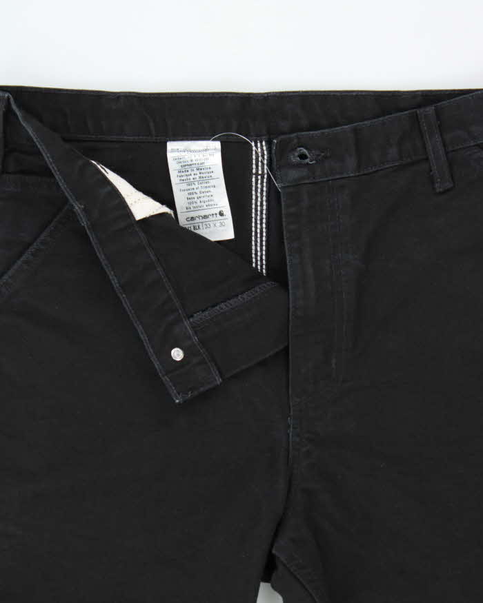Vintage Carhartt B11 BLK Loose Fit Duck Cotton Workwear Trousers - W33 L30