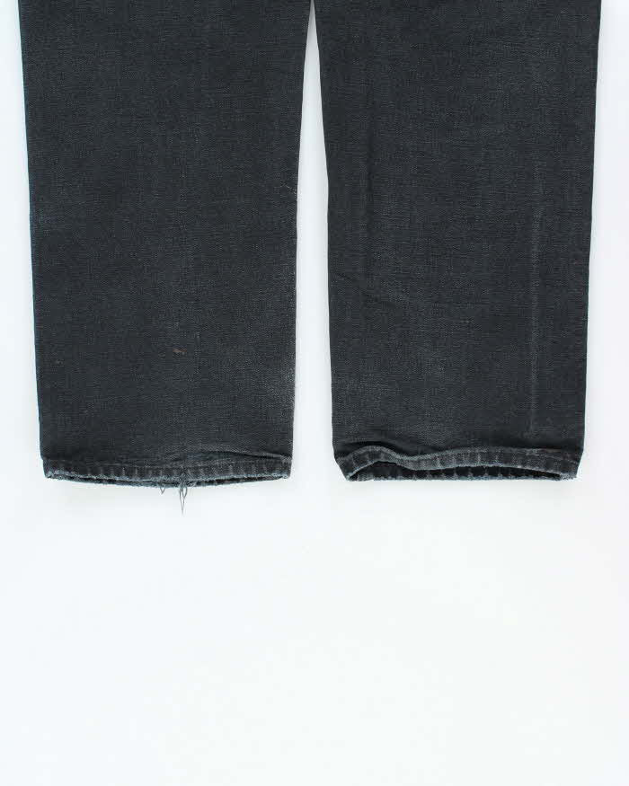 Vintage Carhartt B01 BLK Duck Canvas Double Front Loose Fit Made In USA Distressed Carpenter Trousers - W33 L30