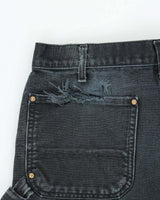 Vintage Carhartt B01 BLK Duck Canvas Double Front Loose Fit Made In USA Distressed Carpenter Trousers - W33 L30
