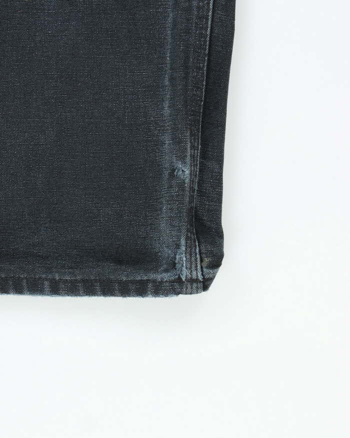 Vintage Carhartt B01 BLK Duck Canvas Double Front Loose Fit Made In USA Distressed Carpenter Trousers - W33 L30