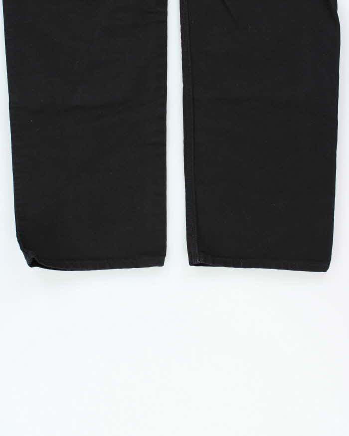 DS Carhartt B01 BLK Firm Duck Canvas Double Front Loose Fit Made In USA Carpenter Trousers - W34 L32