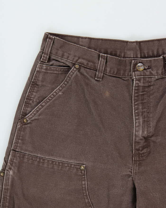 Vintage Carhartt B136 DKB Distressed Duck Double Front Dungaree Fit Carpenter Trousers - W32 L33