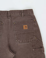 Vintage Carhartt B136 DKB Distressed Duck Double Front Dungaree Fit Carpenter Trousers - W32 L33