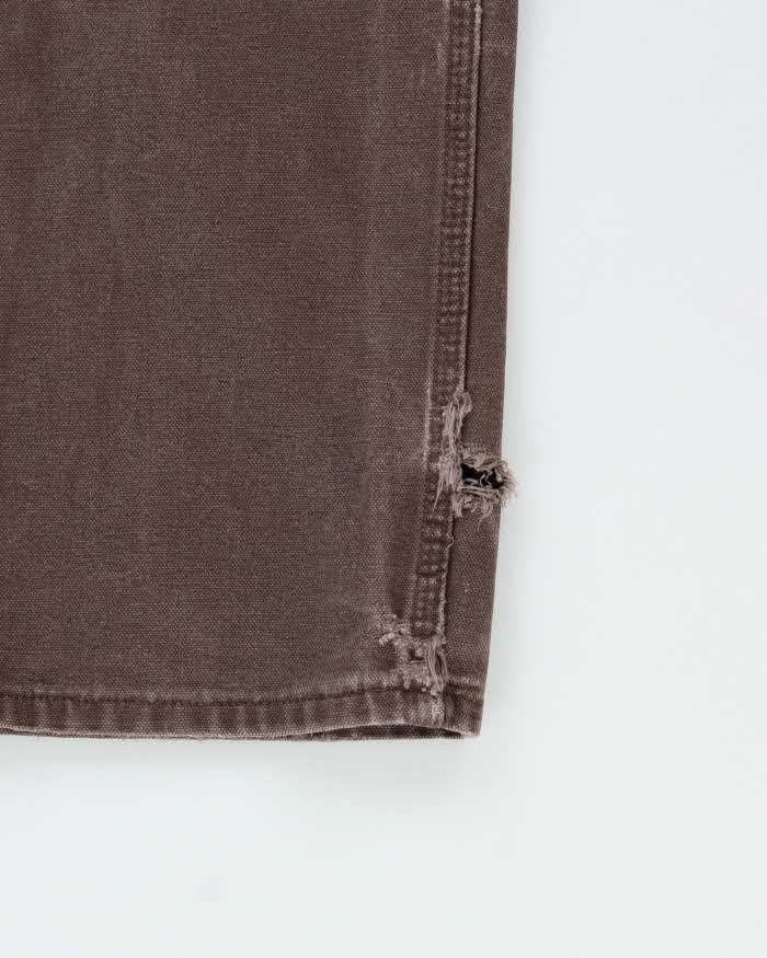 Vintage Carhartt B136 DKB Distressed Duck Double Front Dungaree Fit Carpenter Trousers - W32 L33