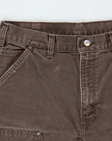 Vintage Carhartt B136 DKB Distressed Duck Double Front Dungaree Fit Carpenter Trousers - W32 L33