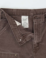 Vintage Carhartt B136 DKB Distressed Duck Double Front Dungaree Fit Carpenter Trousers - W32 L33
