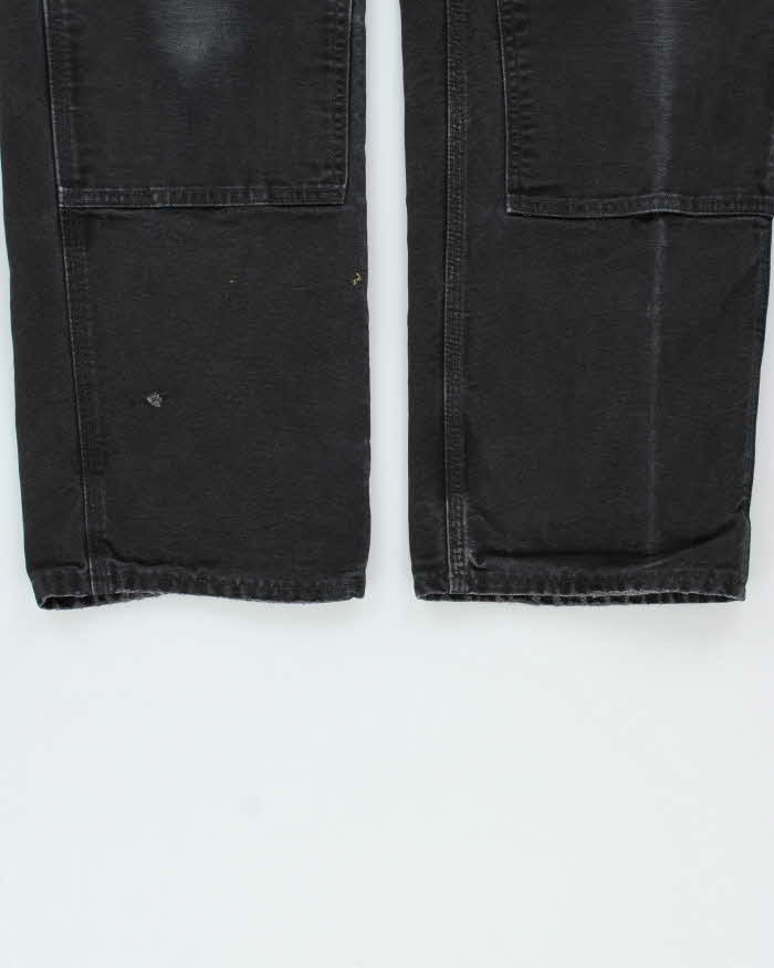 Vintage Carhartt B01 BLK Distressed Duck Canvas Double Front Loose Fit Carpenter Trousers - W34 L31