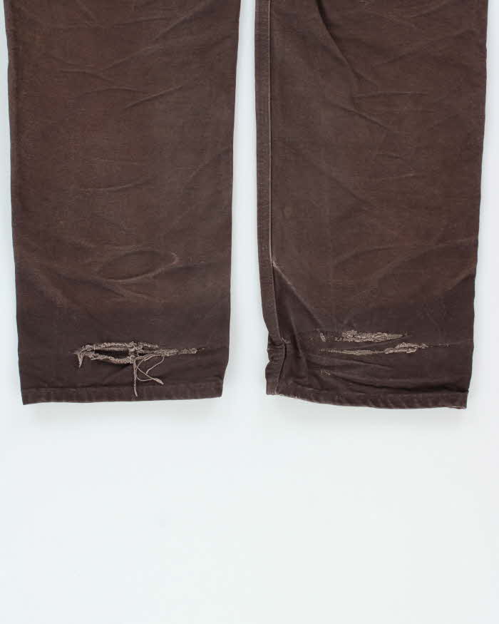 Vintage Carhartt B136 DKB Distressed Duck Double Front Dungaree Fit Carpenter Trousers - W32 L32