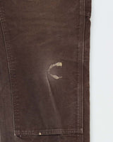 Vintage Carhartt B136 DKB Distressed Duck Double Front Dungaree Fit Carpenter Trousers - W32 L32