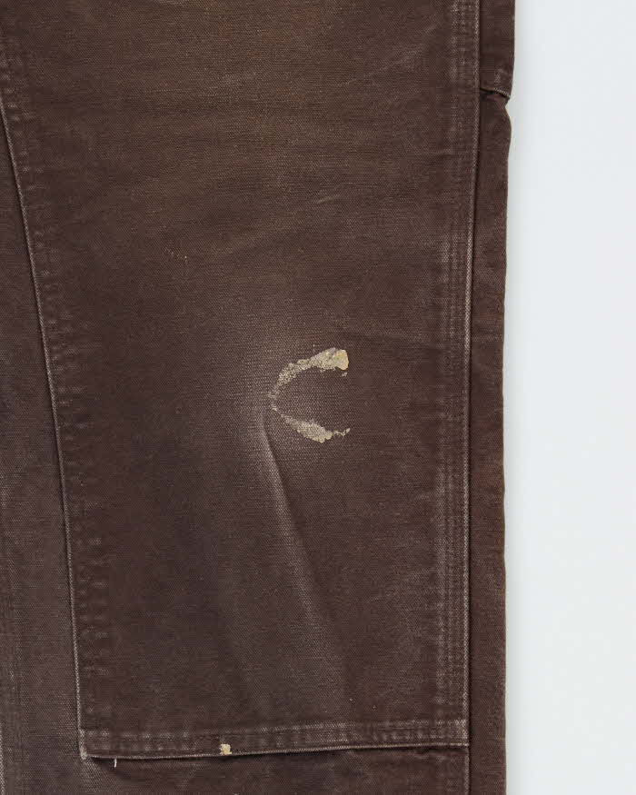 Vintage Carhartt B136 DKB Distressed Duck Double Front Dungaree Fit Carpenter Trousers - W32 L32
