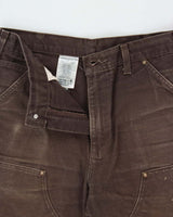 Vintage Carhartt B136 DKB Distressed Duck Double Front Dungaree Fit Carpenter Trousers - W32 L32